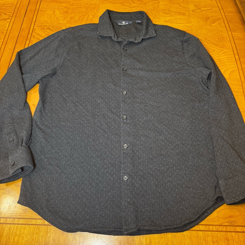 Hart Schaffner Marx Grey Heather‎ button down men’s size large 100% cotton soft